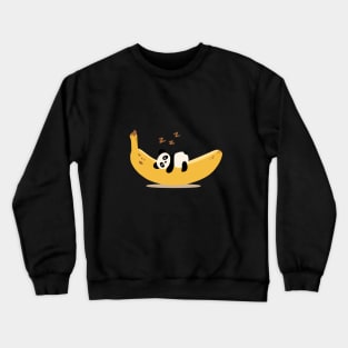 Little Panda Sleeping on a Banana Crewneck Sweatshirt